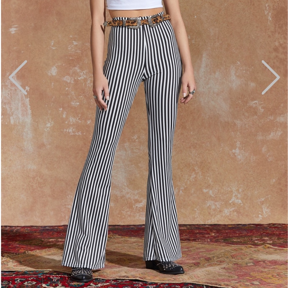 NastyGal Striped Flare Pant (NWOT)